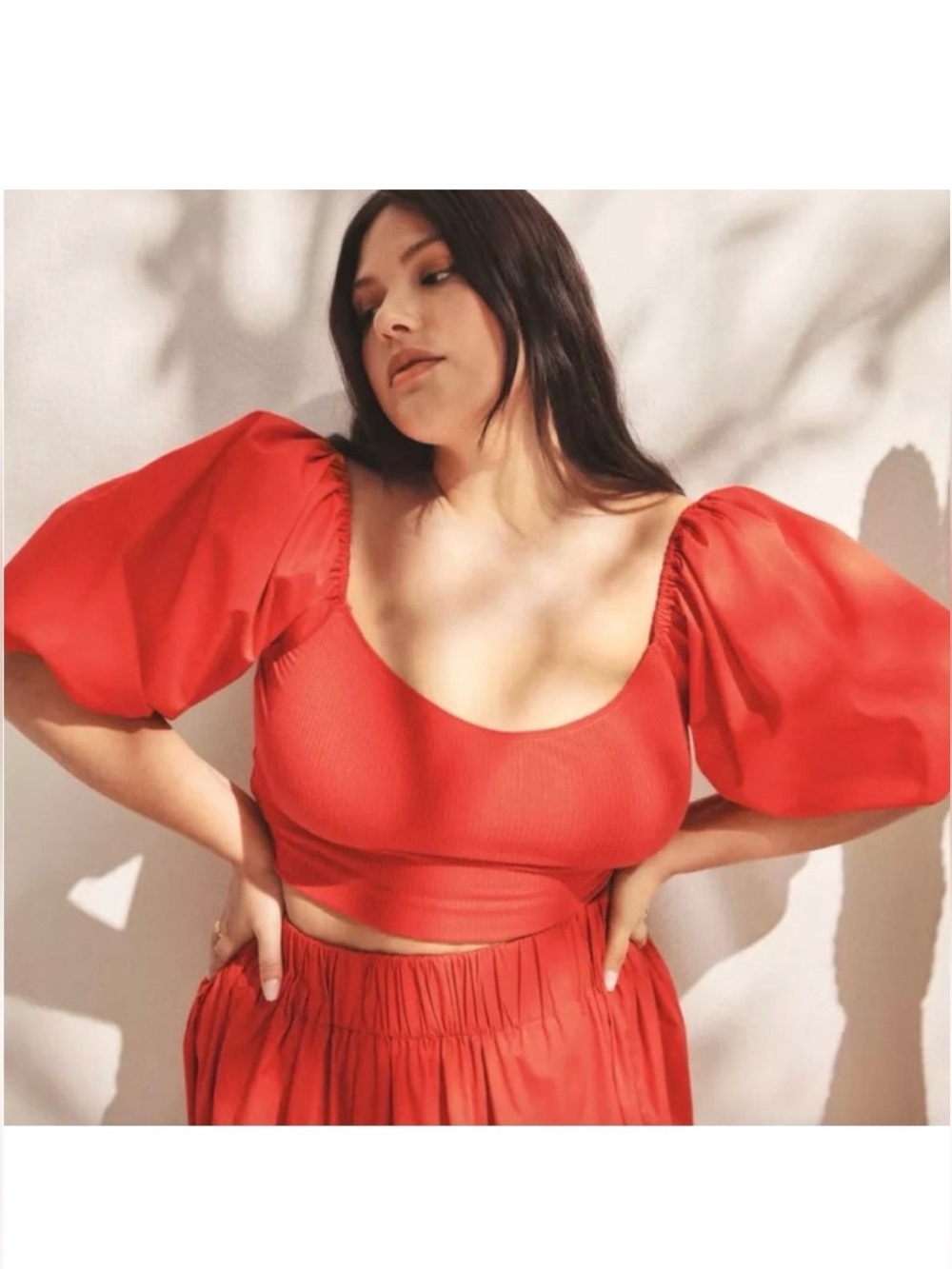ABERCROMBIE & FITCH | Red Puff-Sleeve Cropped Top | NWT SIZE XXS